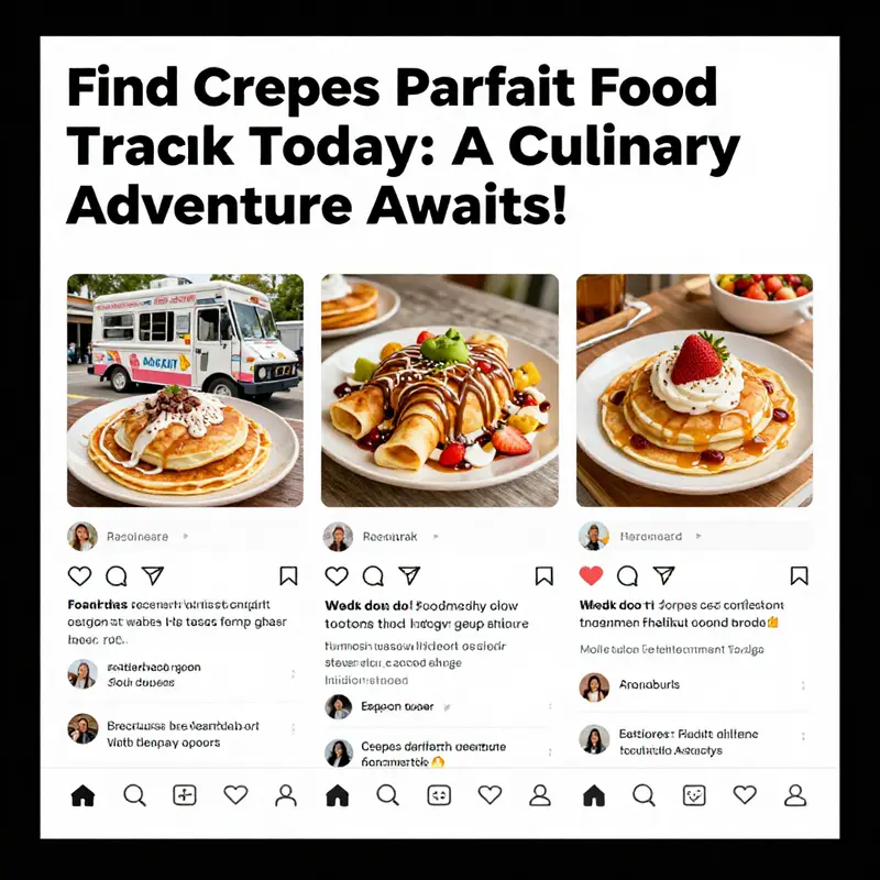 Crepes Parfait food truck attracts food lovers in a lively urban setting.