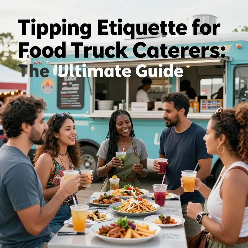 A lively food truck catering event captures the connection between guests and caterers.