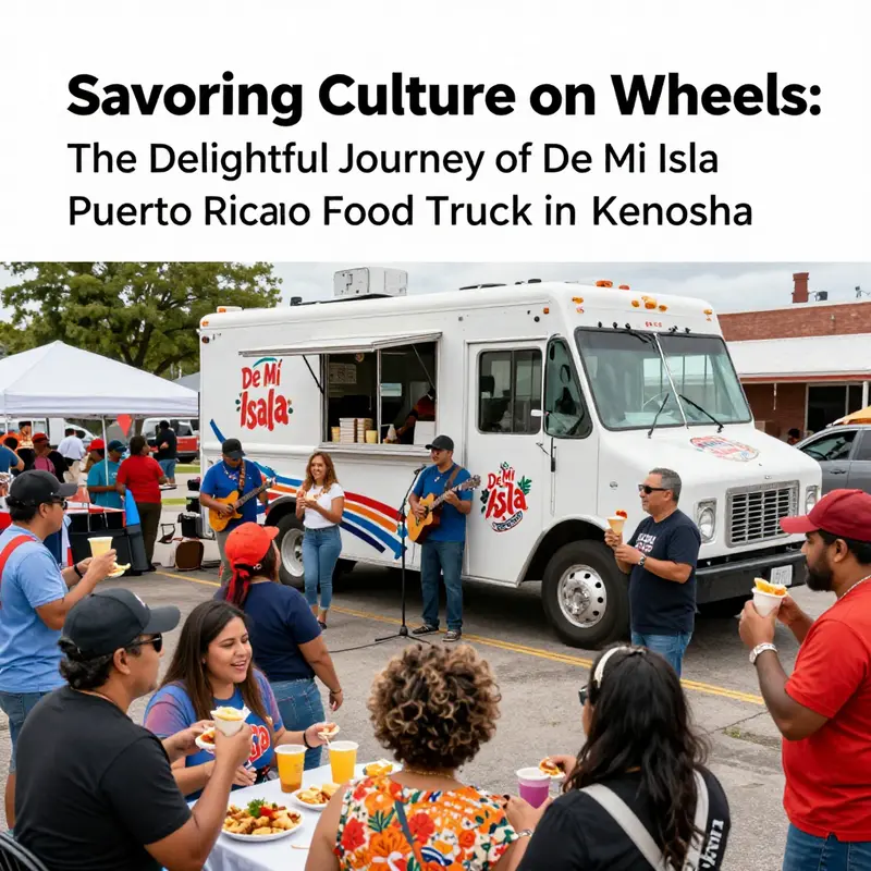 The exterior of De Mi Isla food truck, exuding vibrancy and culture, captures the attention of hungry customers.