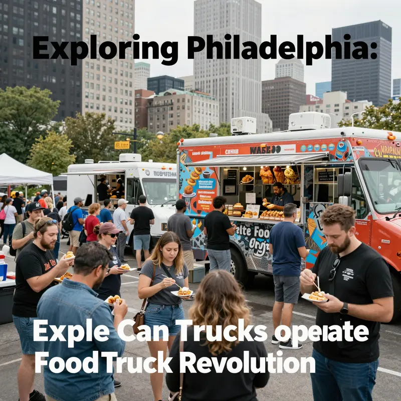 Food trucks line the streets of Philadelphia, showcasing various cuisines while bringing joy to locals and visitors.
