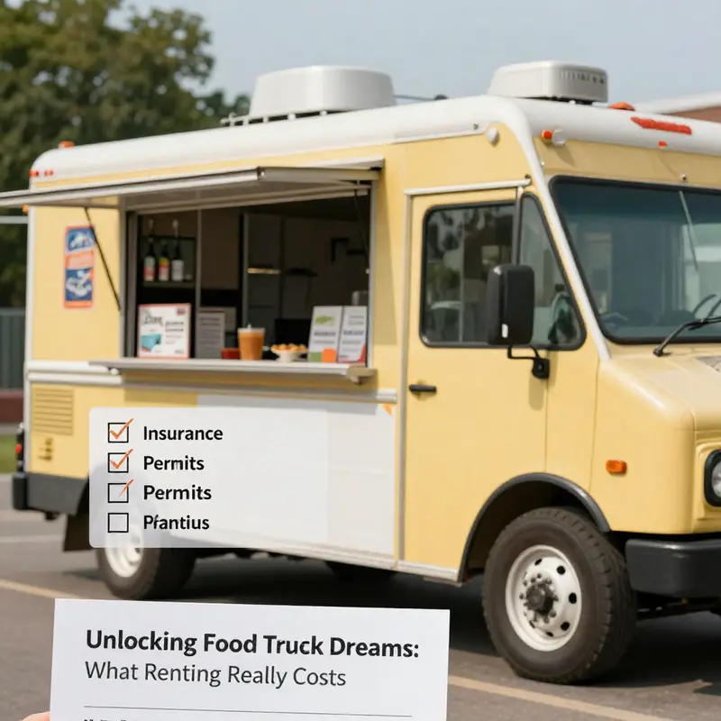 Diverse food trucks lined up at an event, highlighting the variety available for rental.