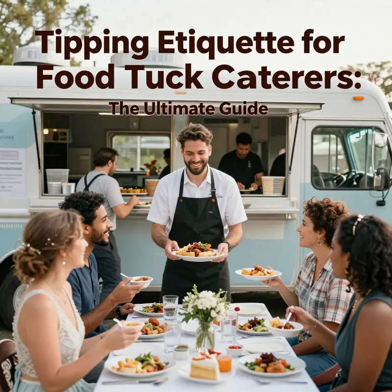 A lively food truck catering event captures the connection between guests and caterers.