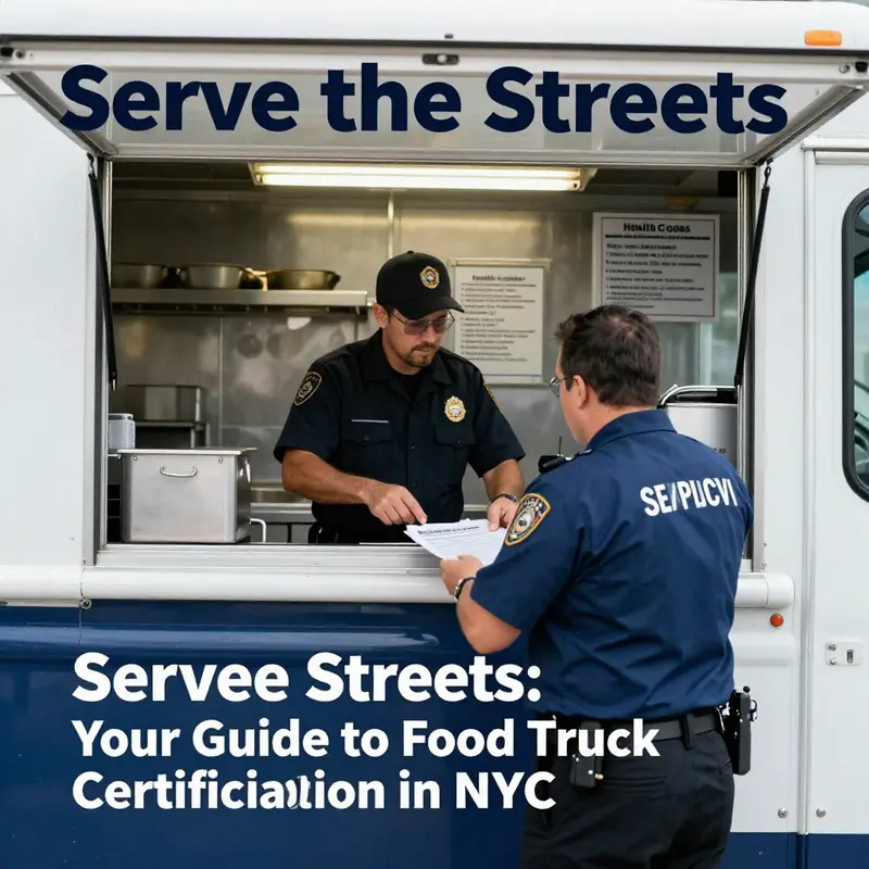Step-by-step infographic detailing the food truck certification process in NYC.