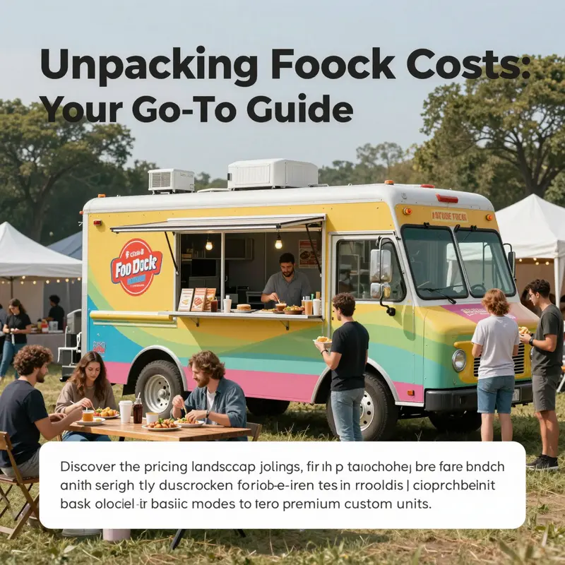 A lively outdoor scene with a food truck surrounded by happy customers enjoying a variety of meals.