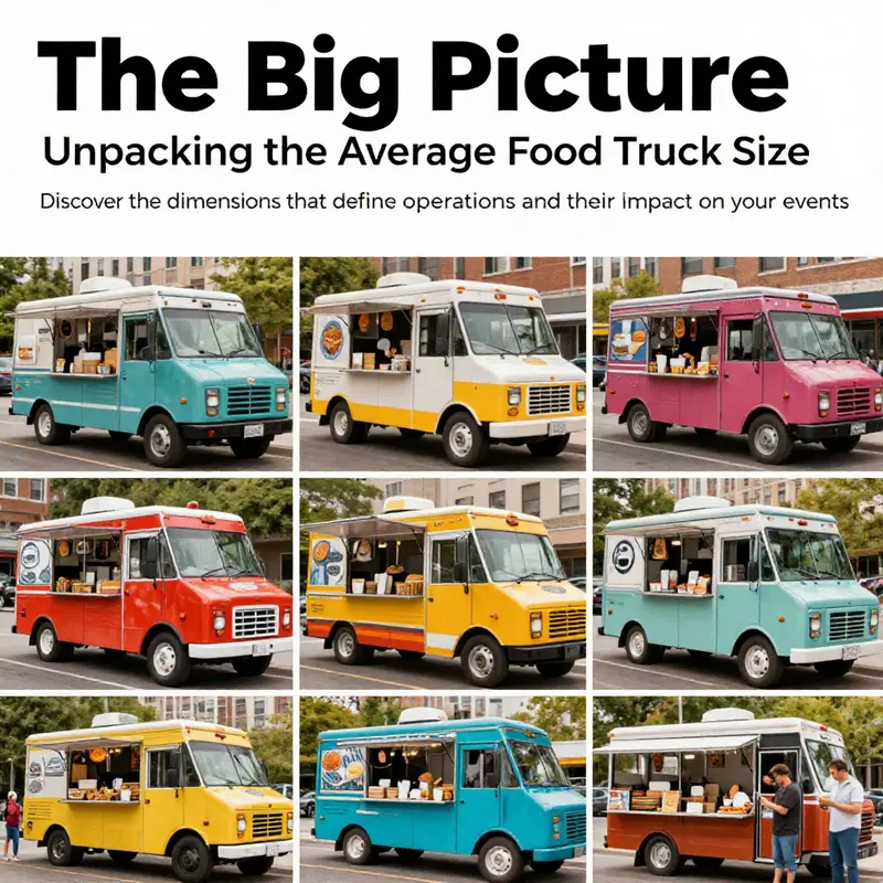 A colorful array of food trucks serving delicious meals in an urban environment.