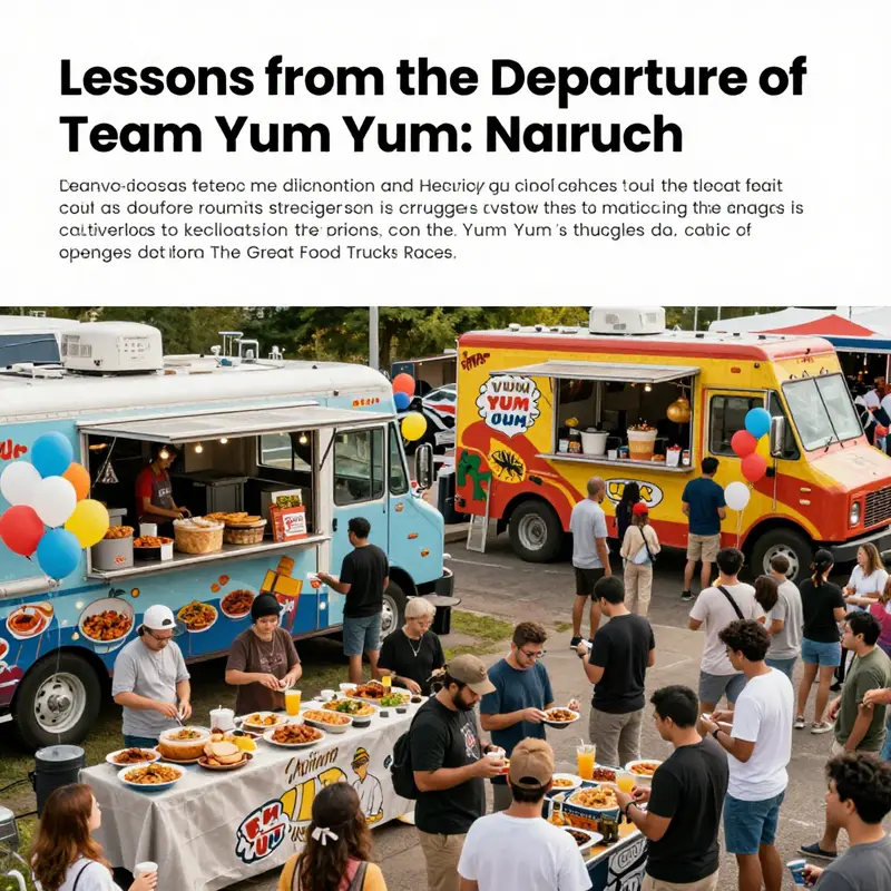 A bustling food truck festival filled with diverse food trucks and enthusiastic crowds enjoying various culinary delights.