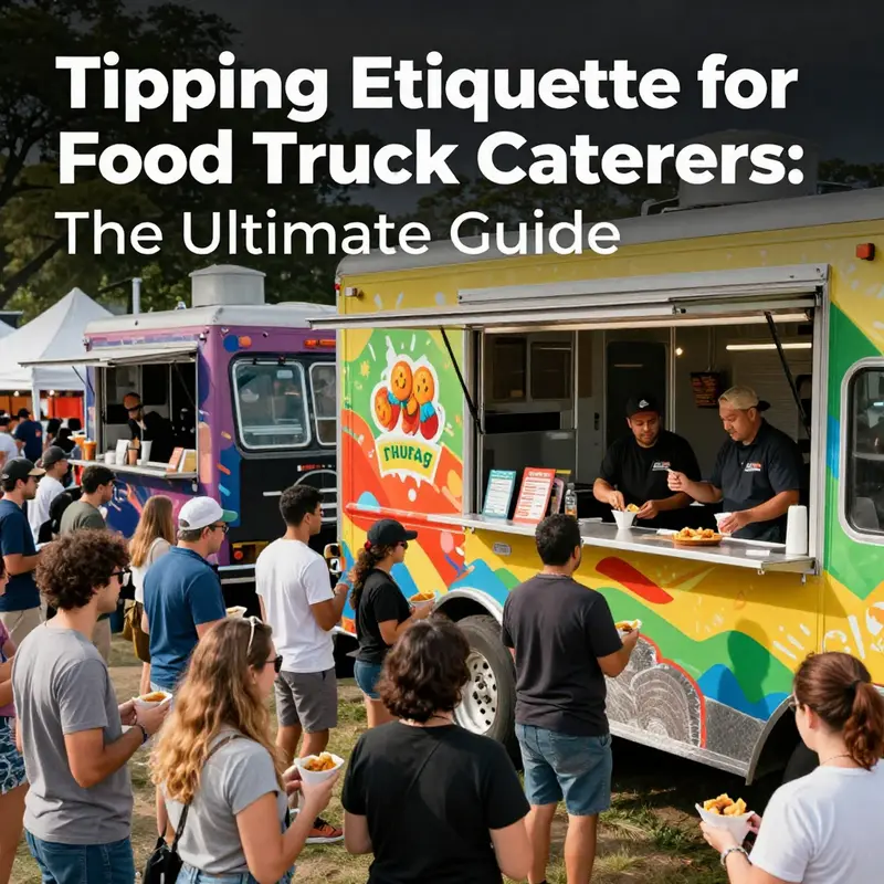 A lively food truck catering event captures the connection between guests and caterers.