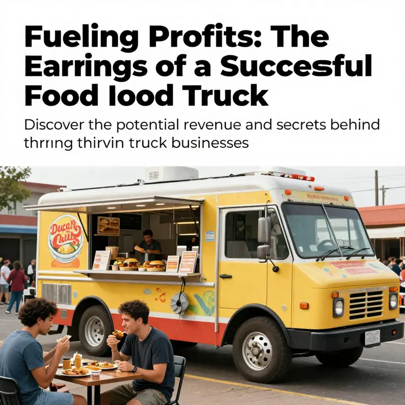 A bustling food truck scene with happy customers enjoying their meals in an urban environment.