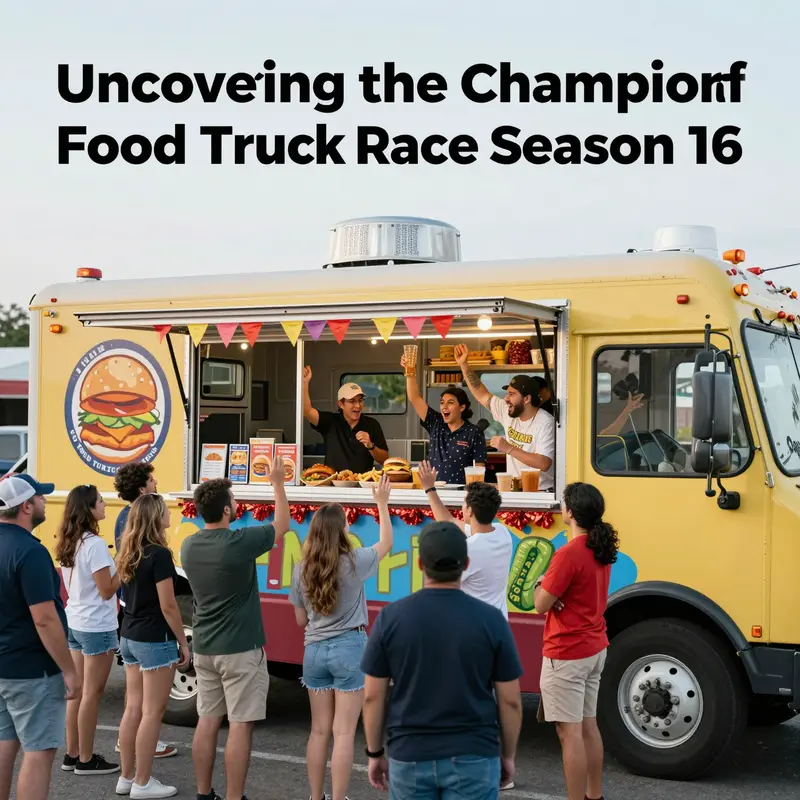 The winning food truck from Season 16, buzzing with excitement and delicious food.