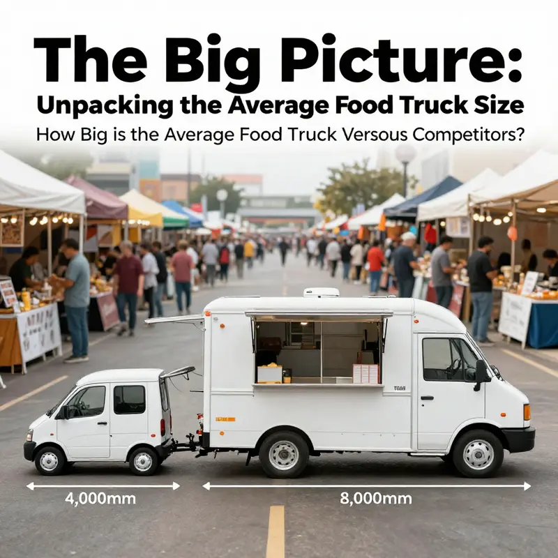 Visualizing the average dimensions of food trucks: a guide for event planners.