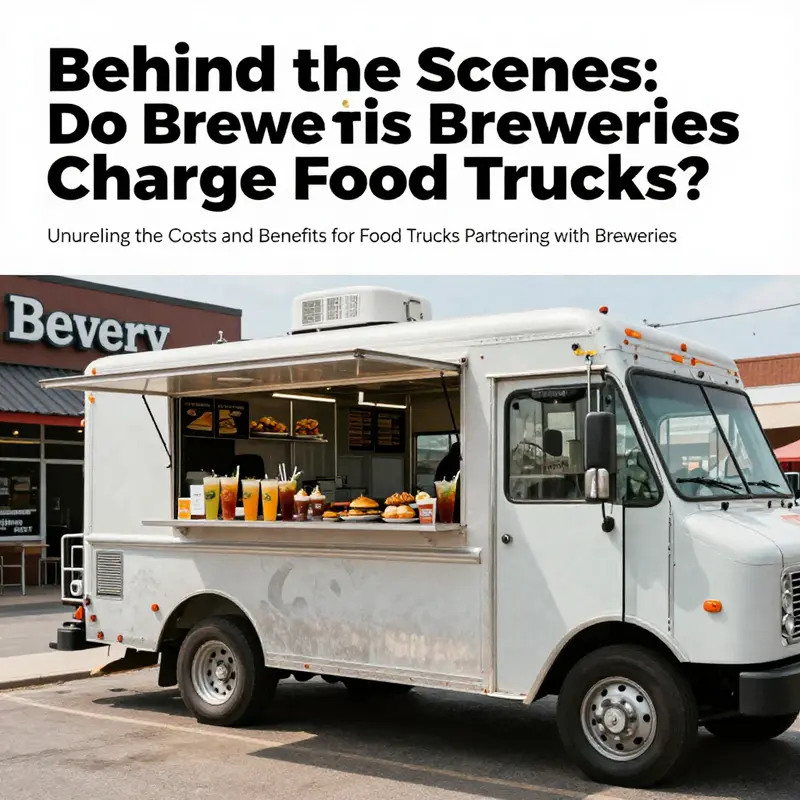 Food truck serving delicious food with a brewery in the background in a festive environment.