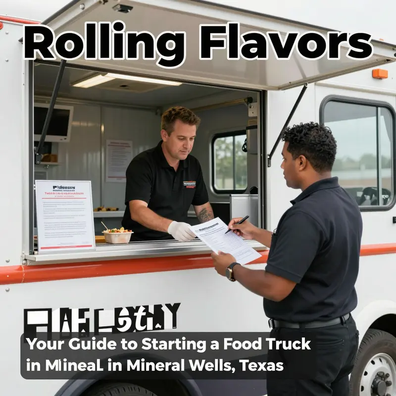 Starting off right: Food truck operator engaged in business registration in Mineral Wells.