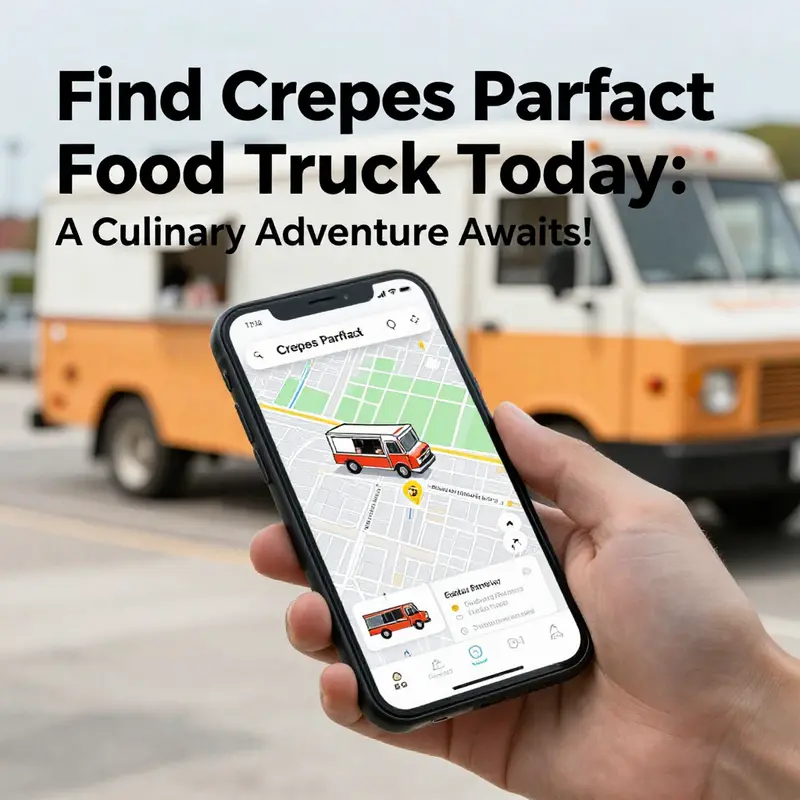 Crepes Parfait food truck attracts food lovers in a lively urban setting.