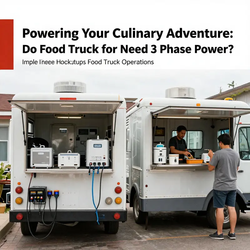 An overview of a food truck’s electrical setup illustrating its single-phase power reliance.