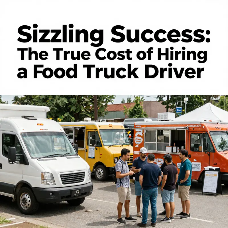 An event planner analyzing hiring costs with food truck visuals for better budget management.