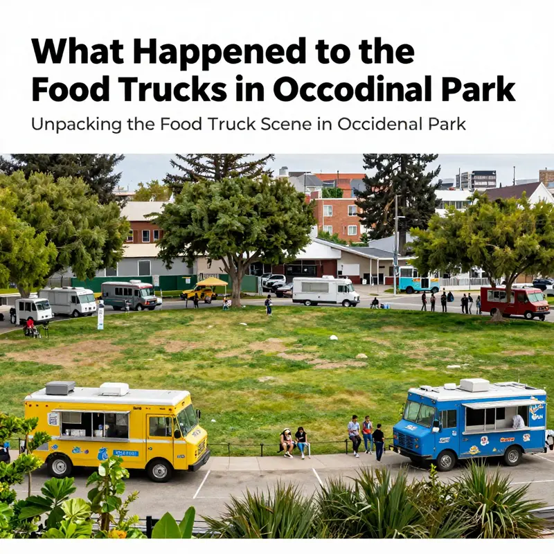 An overview of Occidental Park, illustrating the previous vibrant food truck setting.