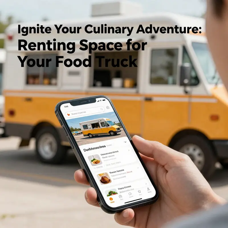 A lively urban hub where food trucks attract crowds, showcasing ideal rental locations.
