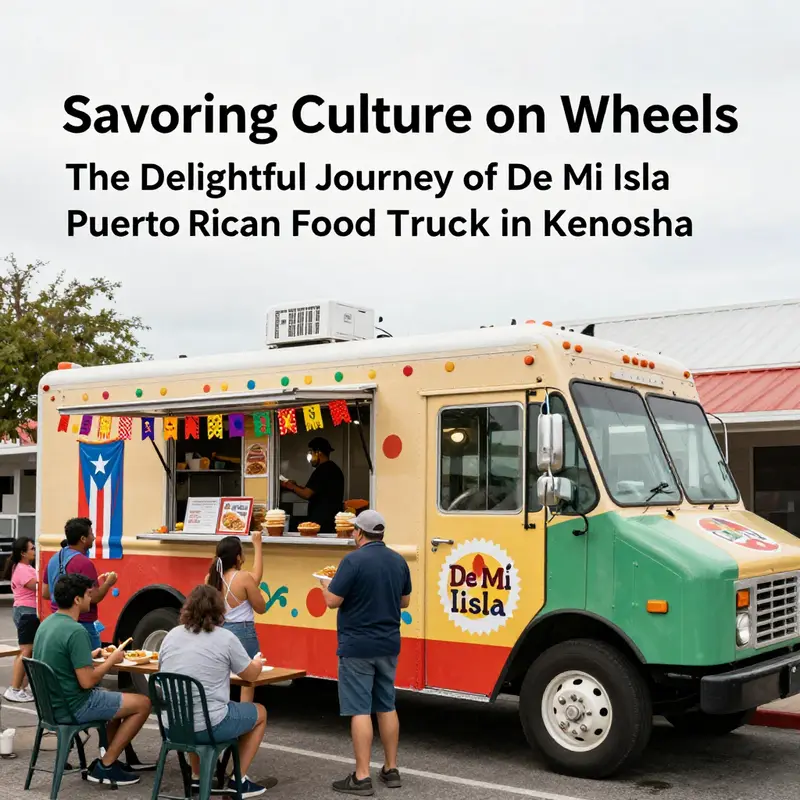 The exterior of De Mi Isla food truck, exuding vibrancy and culture, captures the attention of hungry customers.