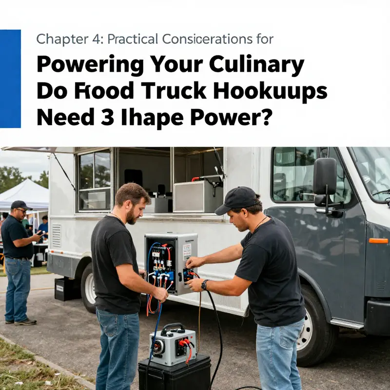 An overview of a food truck’s electrical setup illustrating its single-phase power reliance.