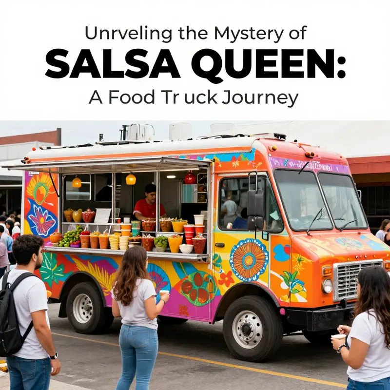 Salsa Queen food truck serving authentic dishes with vibrant ingredients in lively Austin streets.