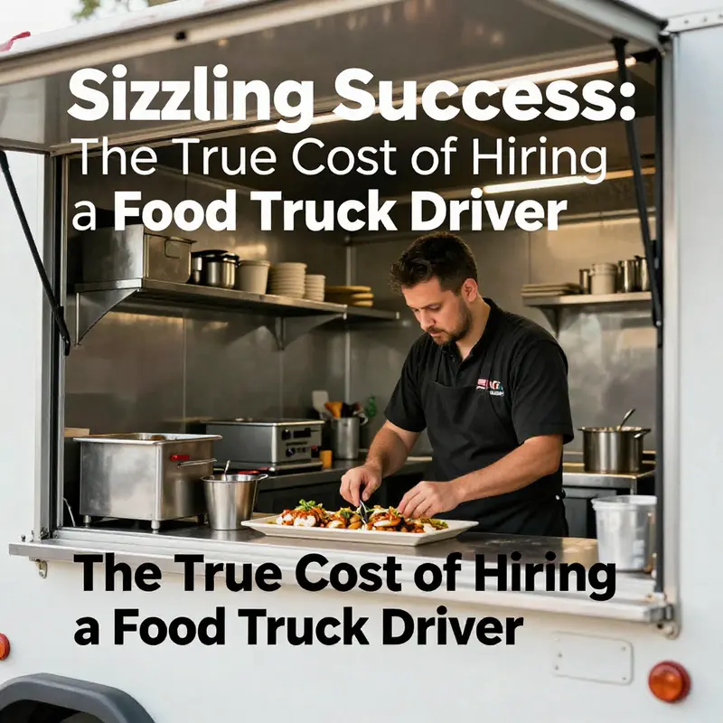 An event planner analyzing hiring costs with food truck visuals for better budget management.