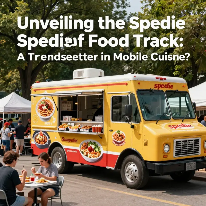 A spirited spedie food truck popularizing the unique flavors and dishes at a local gathering.