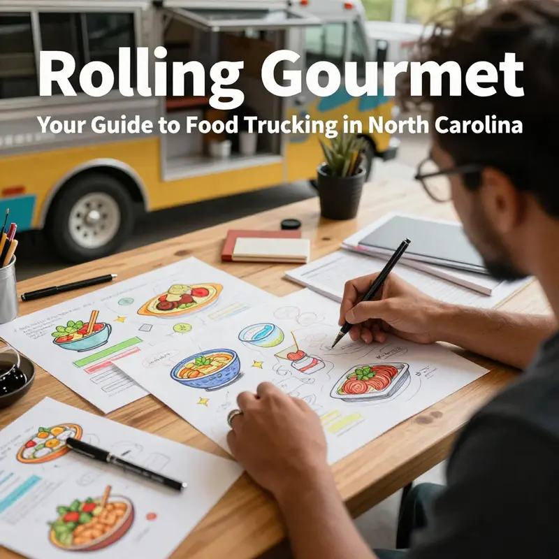 Entrepreneur strategizing for their food truck business brand and offerings.