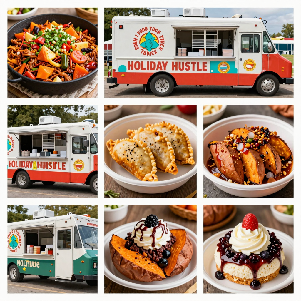 Food Truck Dishes Collage