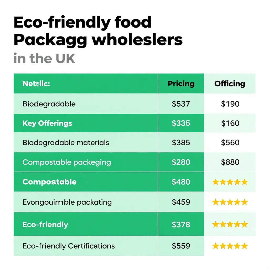 Eco-Friendly Food Packaging Wholesalers UK Comparison