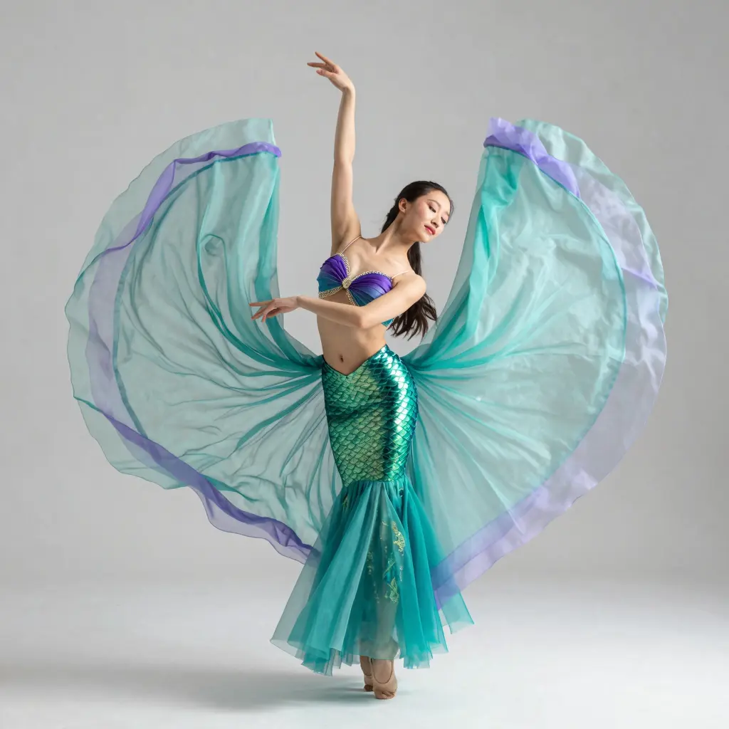 Dancer in a Mermaid Tutu Outfit