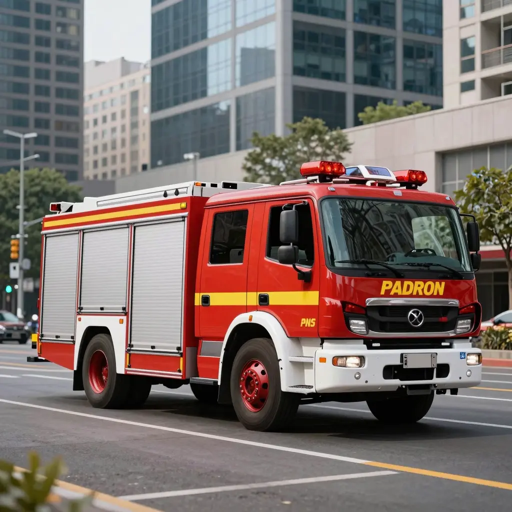 Urban Fire Truck in Action