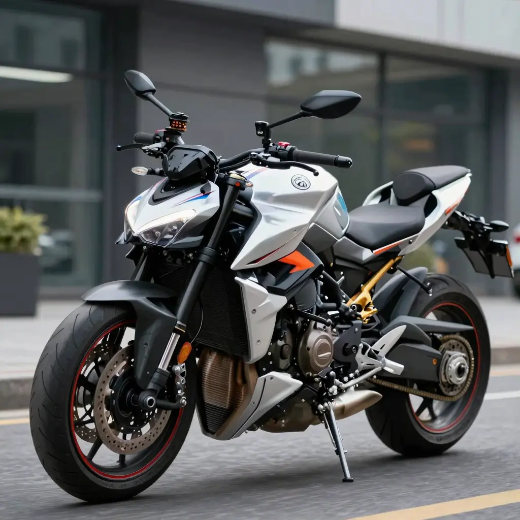 Stylish motorcycle with fairings