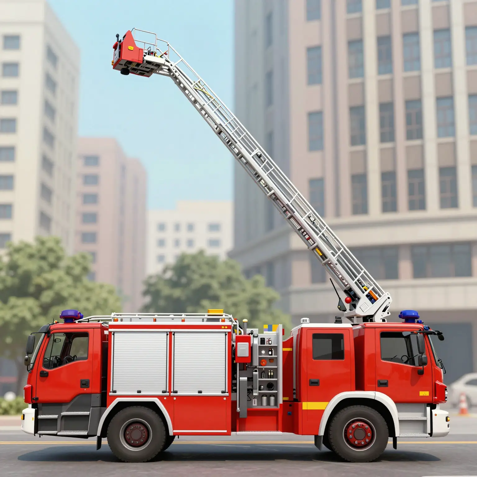 Tall Tower Ladder Fire Truck